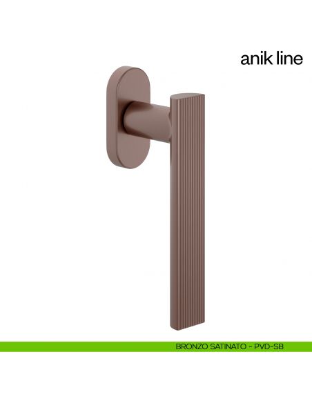 Maniglia per finestra martellina DK Anik Line dnd Handles bronzo satinato