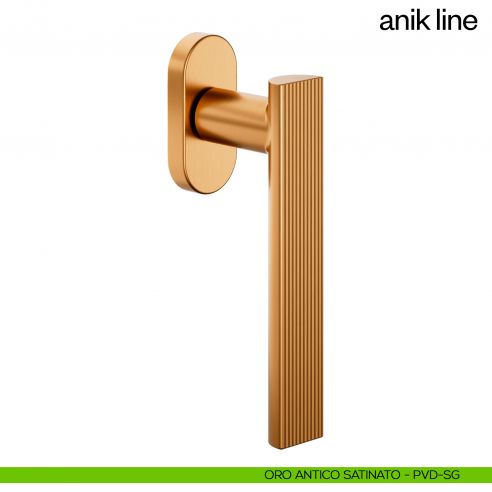 Maniglia per finestra martellina DK Anik Line dnd Handles oro antico satinato