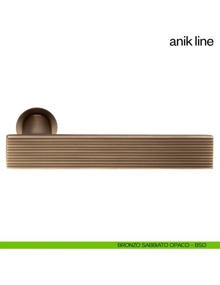 Maniglia per porta Anik Line dnd Handles con rosetta minimale bronzo