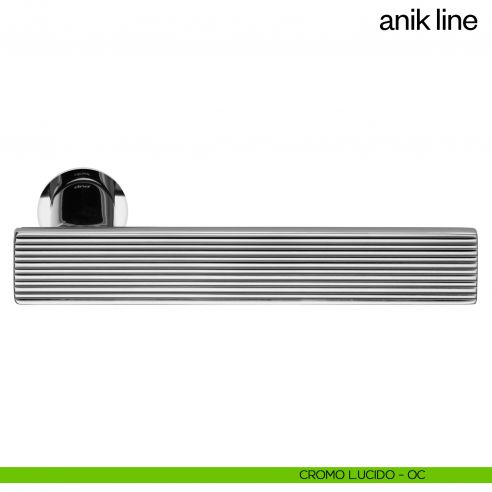 Maniglia per porta Anik Line dnd Handles con rosetta minimale cromo