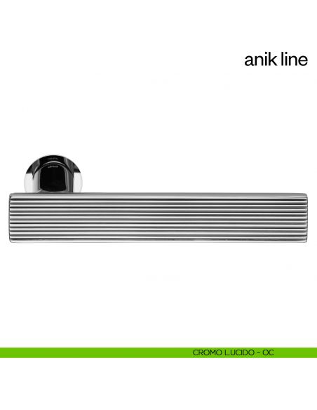 Maniglia per porta Anik Line dnd Handles con rosetta minimale cromo