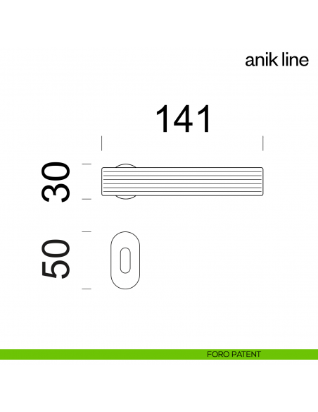 Maniglia per porta Anik Line dnd Handles con rosetta minimale foro patent