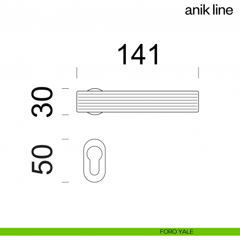 Maniglia per porta Anik Line dnd Handles con rosetta minimale foro yale