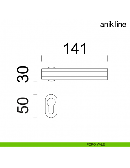 Maniglia per porta Anik Line dnd Handles con rosetta minimale foro yale