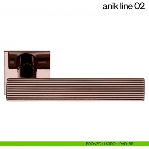 Maniglia per porta Anik Line 02 dnd Handles bronzo lucido