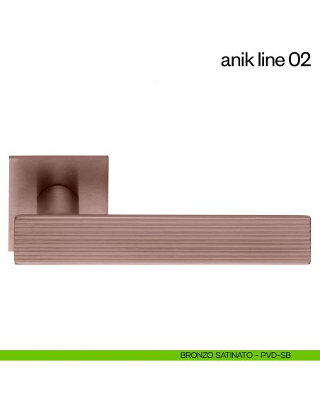 Maniglia per porta Anik Line 02 dnd Handles bronzo satinato