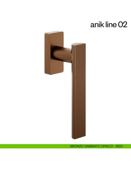 Maniglia per finestra martellina DK Anik line 02 dnd Handles bronzo