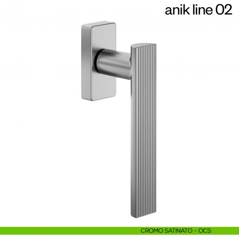 Maniglia per finestra martellina DK Anik line 02 dnd Handles cromo satinato