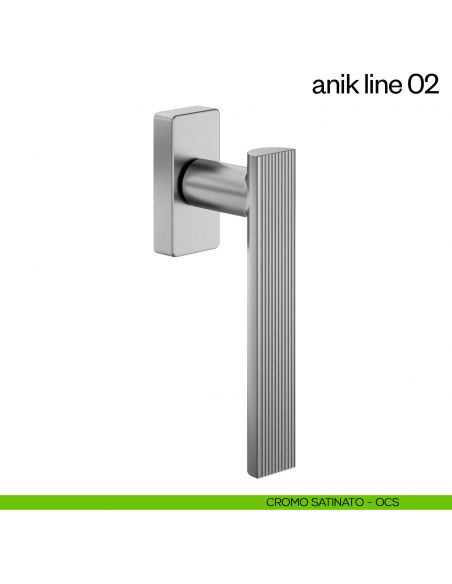 Maniglia per finestra martellina DK Anik line 02 dnd Handles cromo satinato