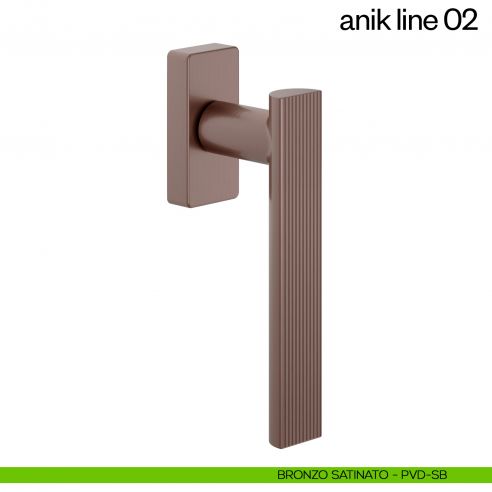 Maniglia per finestra martellina DK Anik line 02 dnd Handles bronzo satinato
