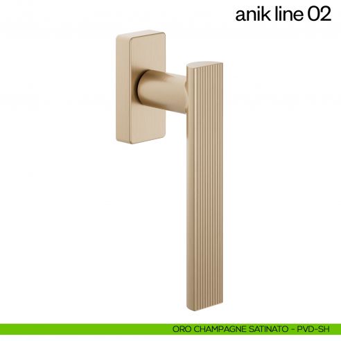 Maniglia per finestra martellina DK Anik line 02 dnd Handles oro champagne satinato