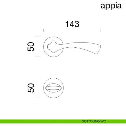 Maniglia per porta Appia dnd by Martinelli nottolino wc