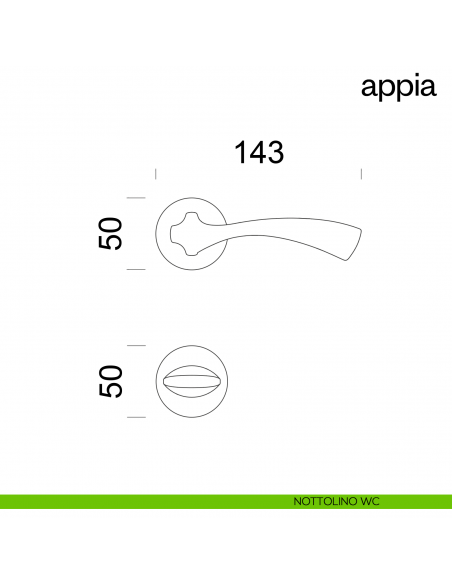 Maniglia per porta Appia dnd by Martinelli nottolino wc