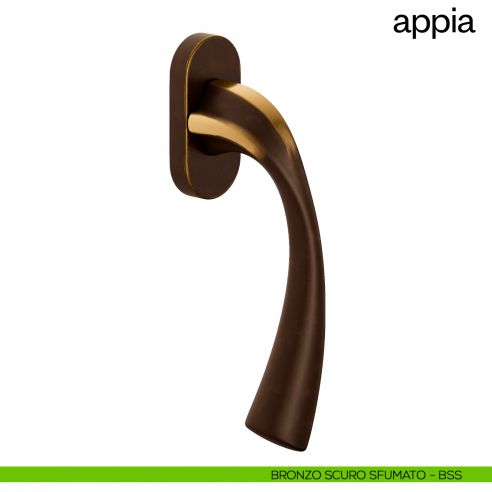 Maniglia per finestra martellina DK Appia dnd by Martinelli bronzo scuro sfumato