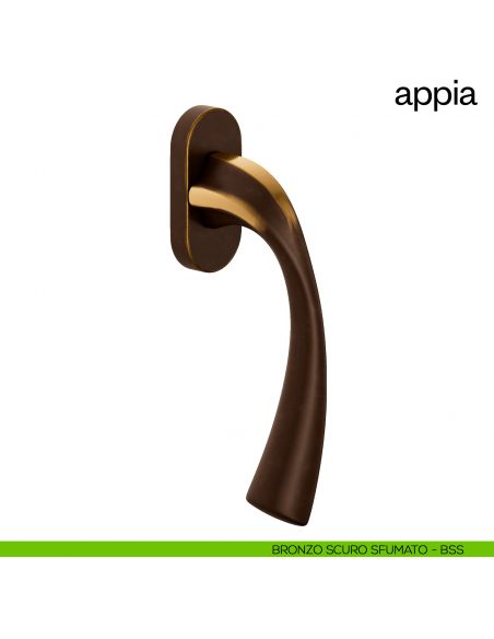 Maniglia per finestra martellina DK Appia dnd by Martinelli bronzo scuro sfumato