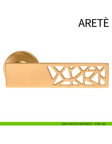 Maniglia per porta Aretè dnd PVD oro antico satinato