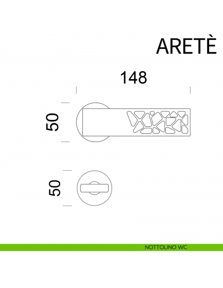 Maniglia per porta Aretè dnd nottolino wc