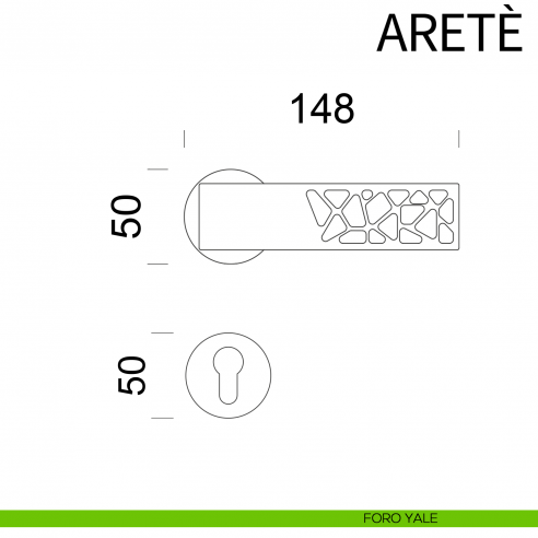 Maniglia per porta Aretè dnd foro yale