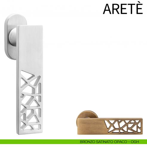 Maniglia per finestra martellina DK Aretè dnd bronzo satinato opaco