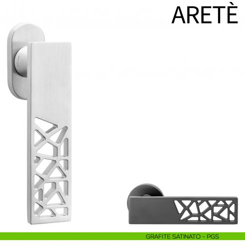 Maniglia per finestra martellina DK Aretè dnd PVD grafite satinato