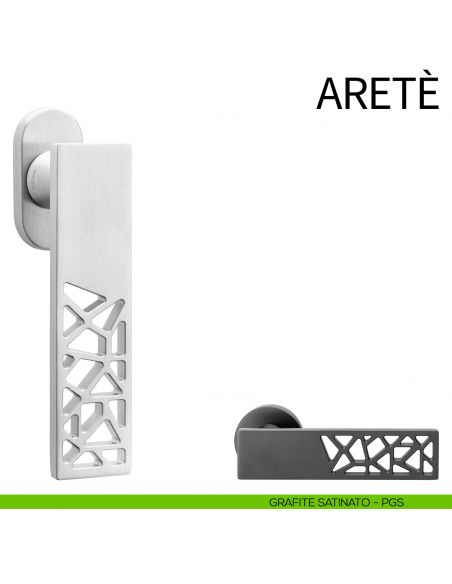 Maniglia per finestra martellina DK Aretè dnd PVD grafite satinato