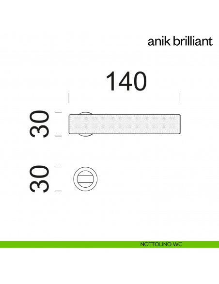 Maniglia per porta Anik Brilliant dnd Handles con rosetta minimale nottolino wc