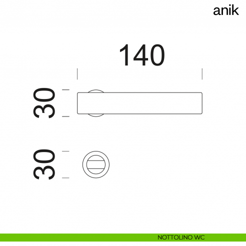 Maniglia per porta Anik dnd Handles con rosetta minimale nottolino wc