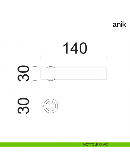 Maniglia per porta Anik dnd Handles con rosetta minimale nottolino wc
