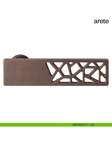 Maniglia per porta Arete dnd Handles con rosetta minimale bronzato