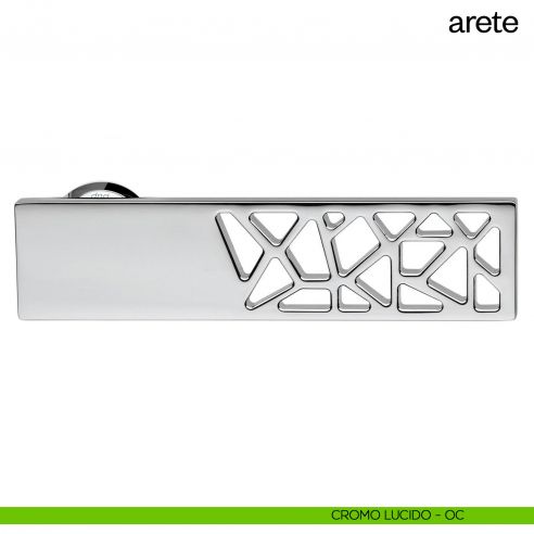 Maniglia per porta Arete dnd Handles con rosetta minimale cromo lucido