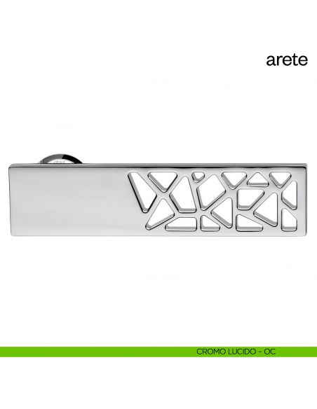 Maniglia per porta Arete dnd Handles con rosetta minimale cromo lucido