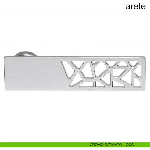 Maniglia per porta Arete dnd Handles con rosetta minimale cromo satinato