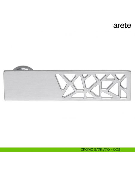Maniglia per porta Arete dnd Handles con rosetta minimale cromo satinato