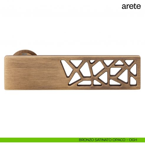 Maniglia per porta Arete dnd Handles con rosetta minimale bronzo satinato opaco
