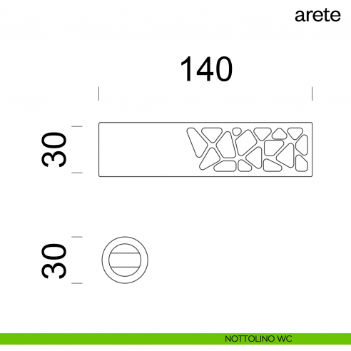 Maniglia per porta Arete dnd Handles con rosetta minimale nottolino wc