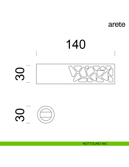 Maniglia per porta Arete dnd Handles con rosetta minimale nottolino wc