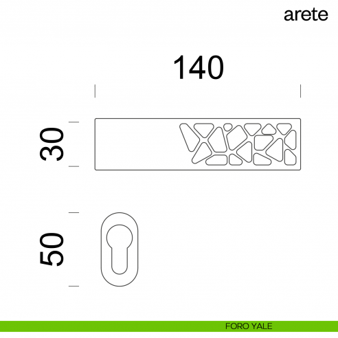 Maniglia per porta Arete dnd Handles con rosetta minimale foro yale