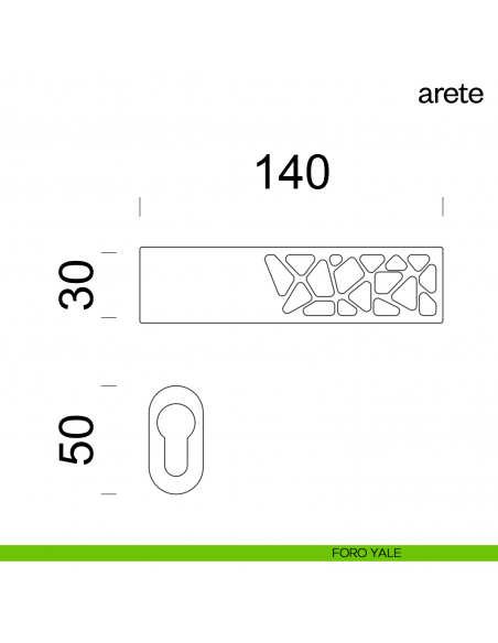 Maniglia per porta Arete dnd Handles con rosetta minimale foro yale