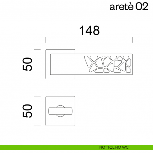 Maniglia per porta Aretè 02 dnd by Martinelli nottolino wc