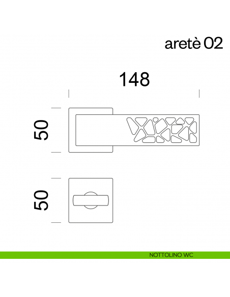 Maniglia per porta Aretè 02 dnd by Martinelli nottolino wc