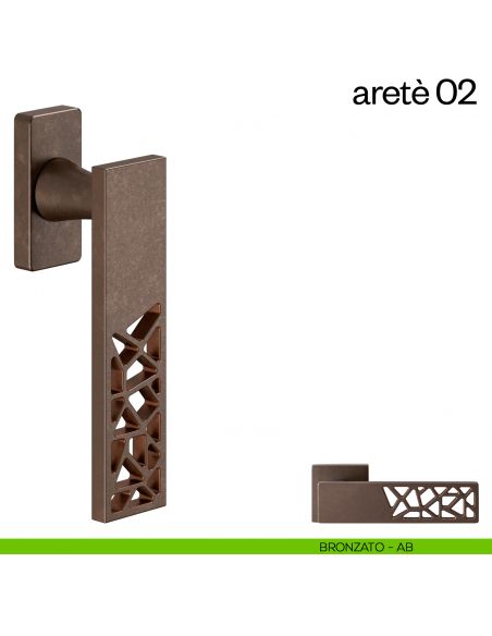Maniglia per finestra martellina DK Aretè 02 dnd bronzato
