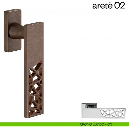 Maniglia per finestra martellina DK Aretè 02 dnd cromo lucido