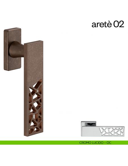 Maniglia per finestra martellina DK Aretè 02 dnd cromo lucido