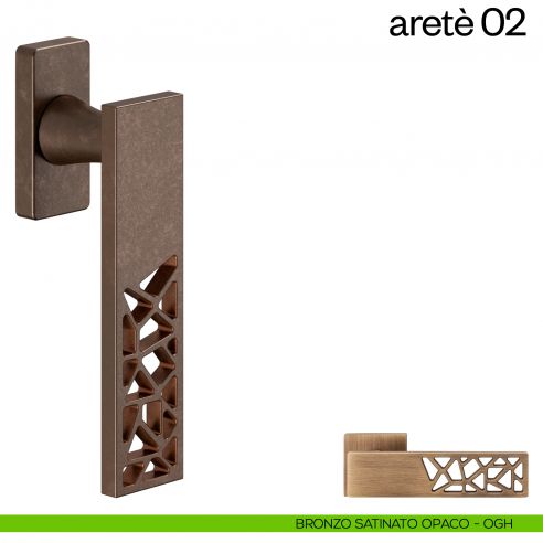 Maniglia per finestra martellina DK Aretè 02 dnd bronzo satinato opaco