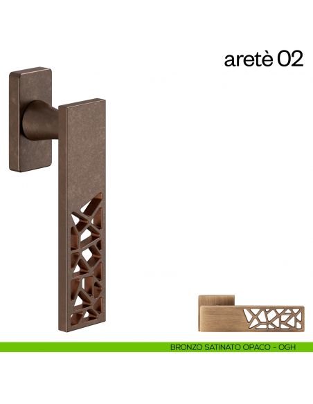Maniglia per finestra martellina DK Aretè 02 dnd bronzo satinato opaco