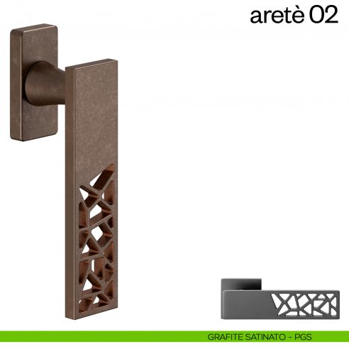 Maniglia per finestra martellina DK Aretè 02 dnd PVD grafite satinato