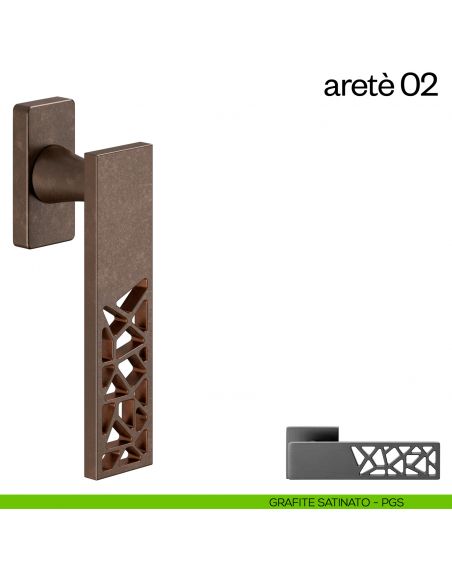 Maniglia per finestra martellina DK Aretè 02 dnd PVD grafite satinato