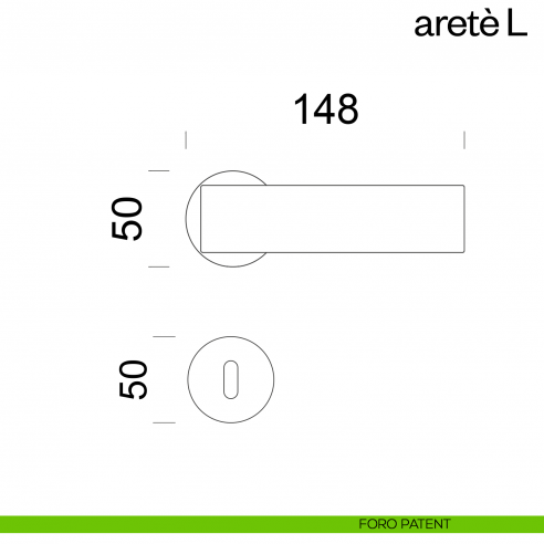 Maniglia per porta Aretè/L dnd by Martinelli foro patent