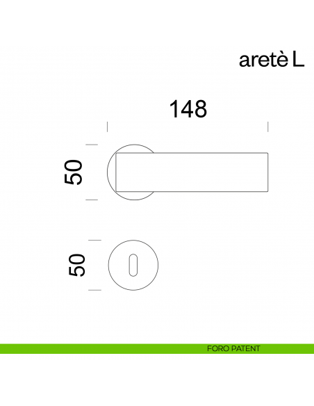 Maniglia per porta Aretè/L dnd by Martinelli foro patent
