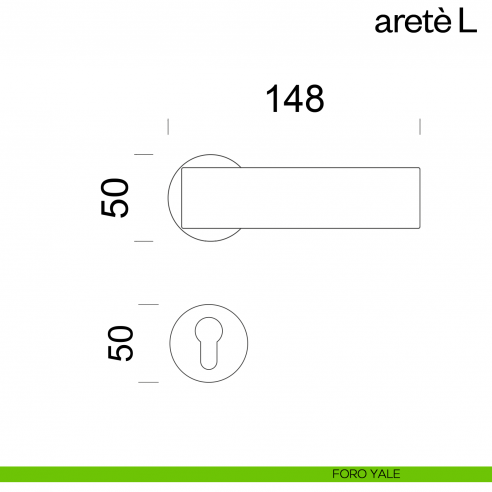 Maniglia per porta Aretè/L dnd by Martinelli foro yale